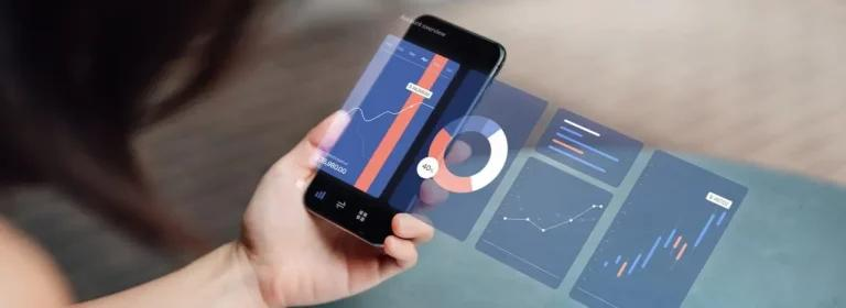 Person looking at an app on a mobile phone