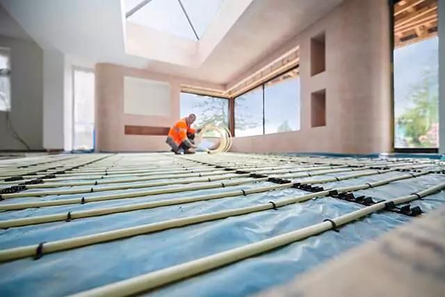 Contractor doing a floor