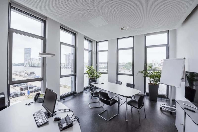 Office overlooking a river