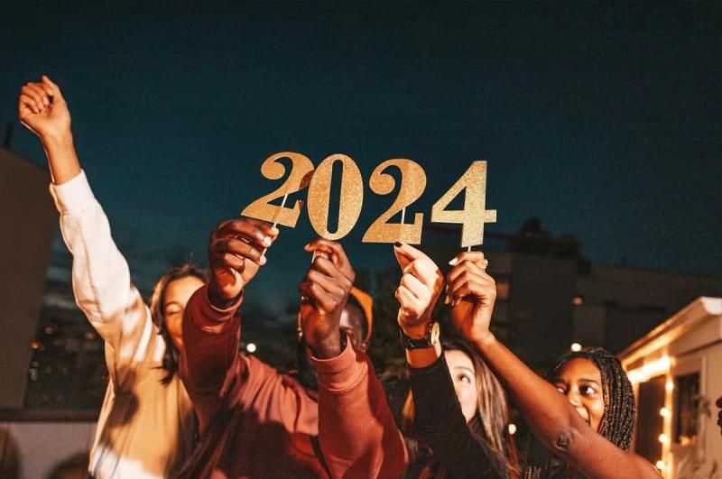 People celebrating the new year