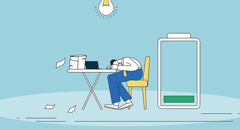 Illustration of a stressed worker