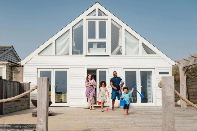Family enjoying a holiday home