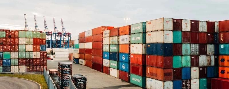 Shipping containers stacked up