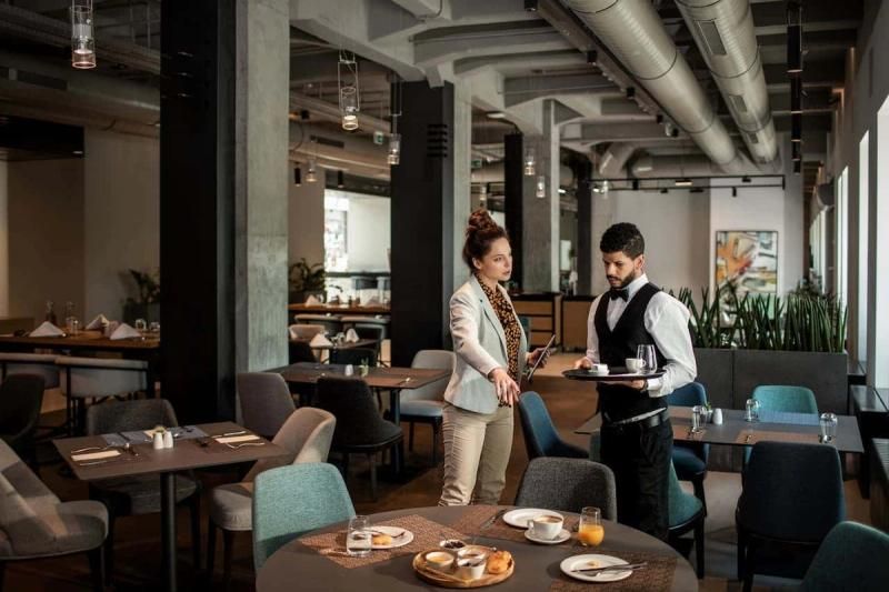 Restaurant staff working together