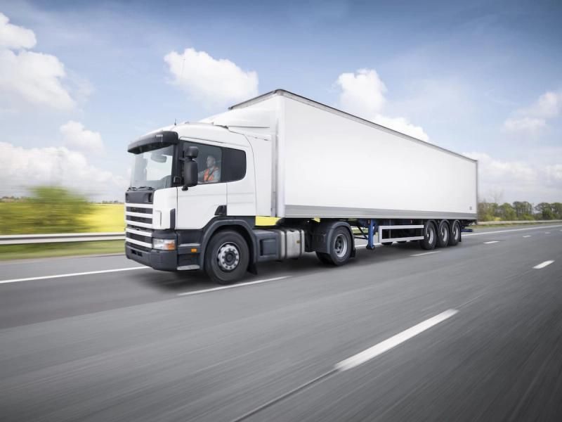 White truck on a motorway
