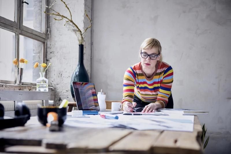 Freelancer working a desk