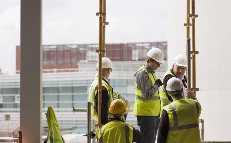 Construction workers on site